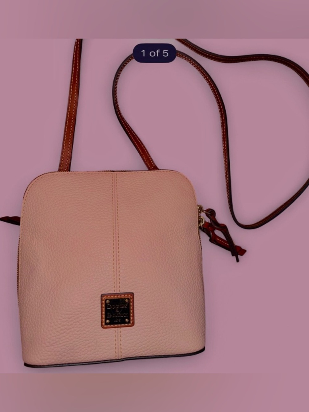 Pink Dooney & Bourke Pebble Grain Presley crossbody